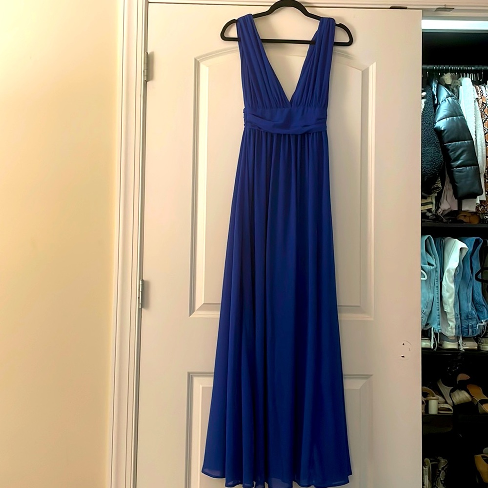 Lulus Royal blue deep V neck dress